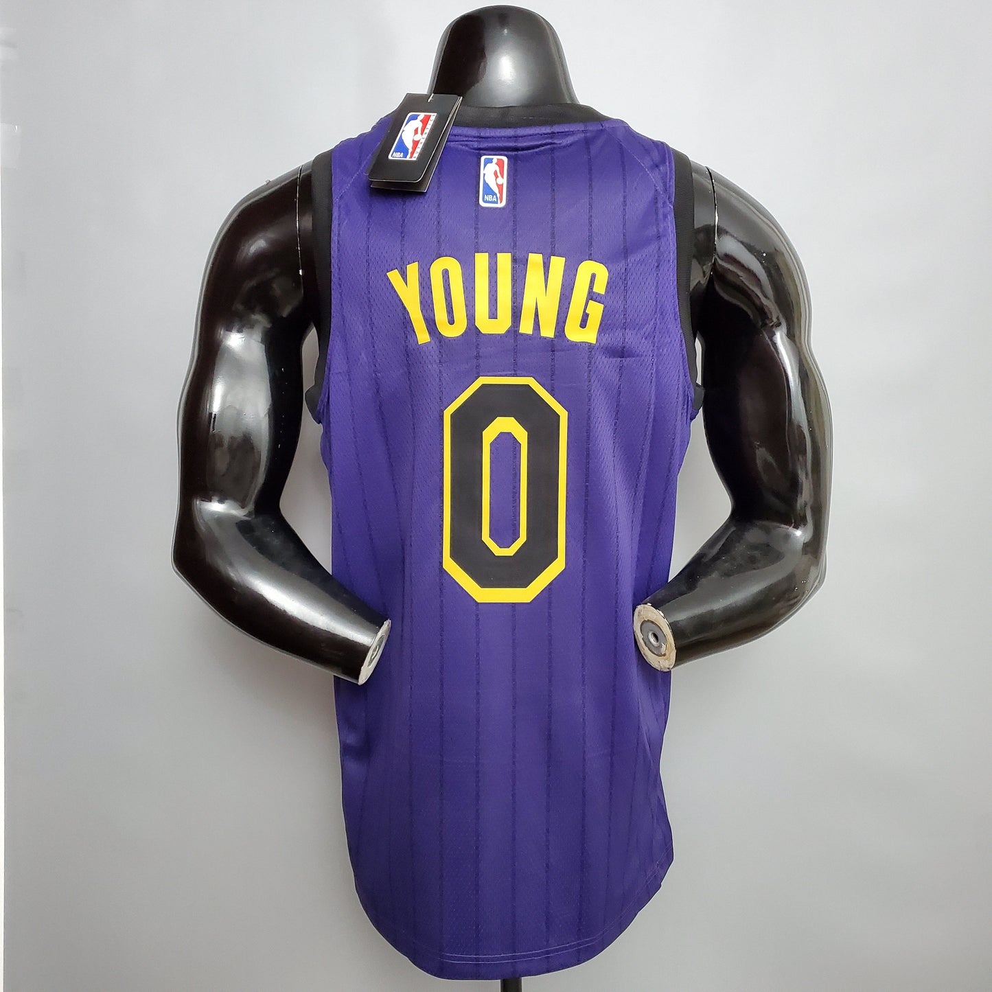 NBA Lakers #0 Young Purple Stripe Jersey - 23/24