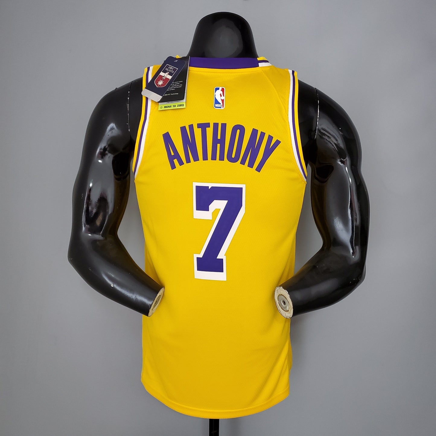 NBA Lakers #7 Anthony Crew Neck Yellow Jersey - 23/24