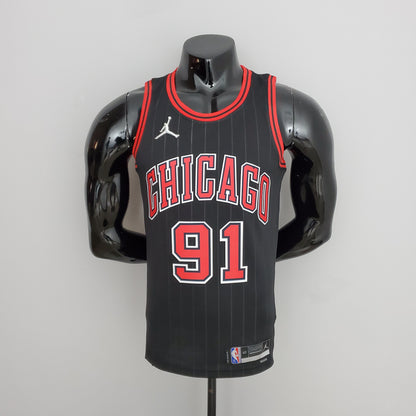 NBA Chicago Bulls #91 Rodman Jersey - Flyers Black