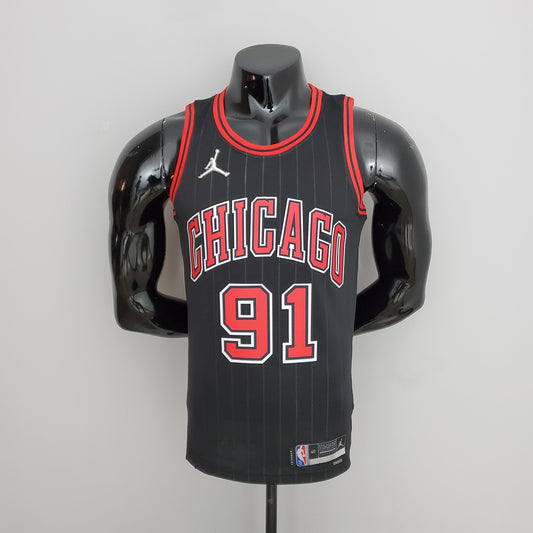 NBA Chicago Bulls #91 Rodman Jersey - Flyers Black
