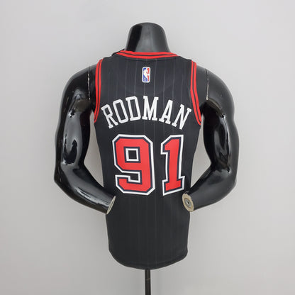 NBA Chicago Bulls #91 Rodman Jersey - Flyers Black