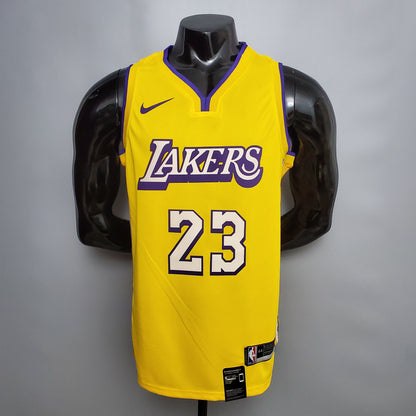 NBA Lakers #23 James V-neck City Yellow Jersey - 23/24