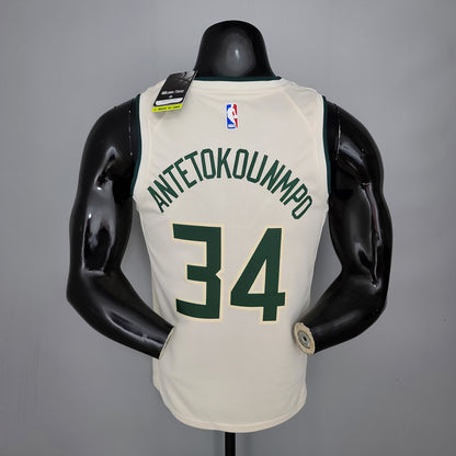 Milwalkee Bucks NBA Jersey #34 Antetokounmpo - Theme White