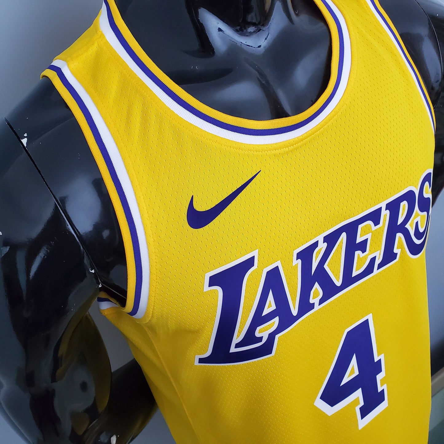 NBA Lakers #4 Rondo Crew Neck Yellow Jersey - 23/24