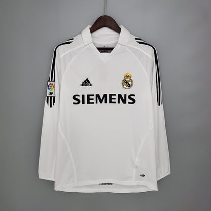 Camisola Real Madrid Titular 05/06 - Versão Retro Manga Comprida