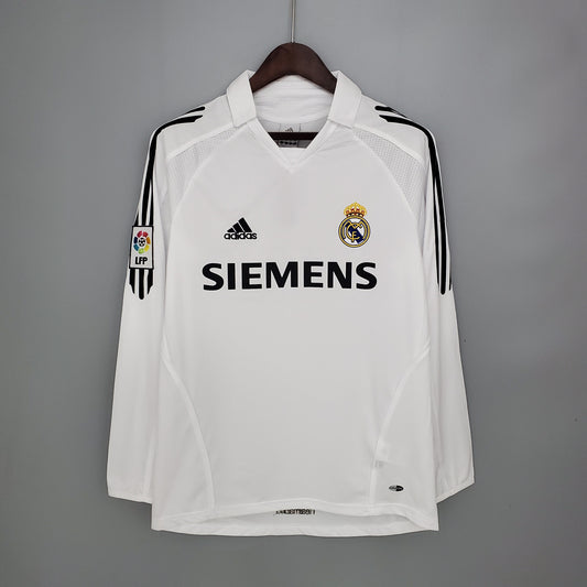 Camisola Real Madrid Titular 05/06 - Versão Retro Manga Comprida