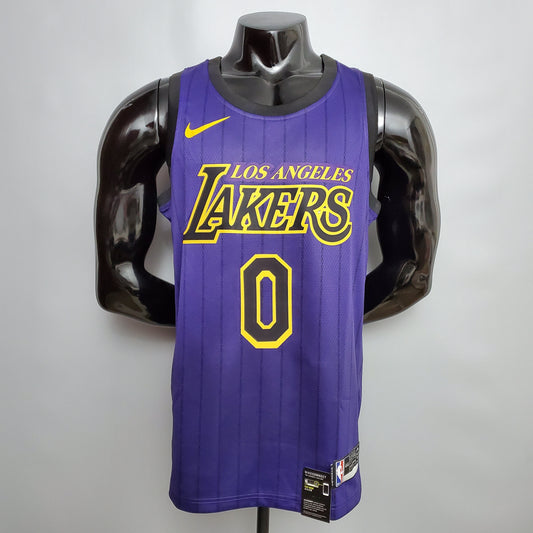 NBA Lakers #0 Young Purple Stripe Jersey - 23/24