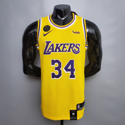 Camisola NBA Lakers #34 O'Neal Commemorative Yellow - 23/24
