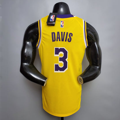 NBA Lakers #3 Davis Commemorative Yellow Jersey - 23/24