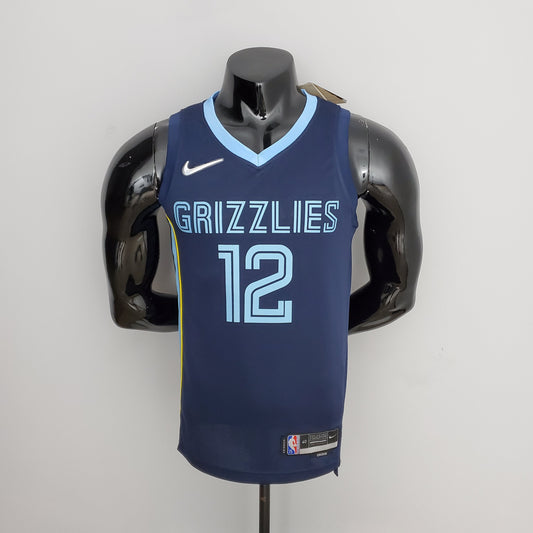 NBA Memphis Grizzlies #12 Morant Jersey - 75th Anniversary Blue