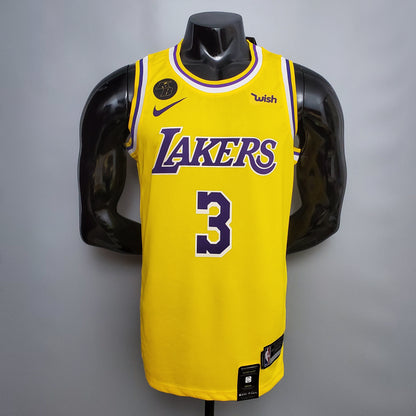 NBA Lakers #3 Davis Commemorative Yellow Jersey - 23/24