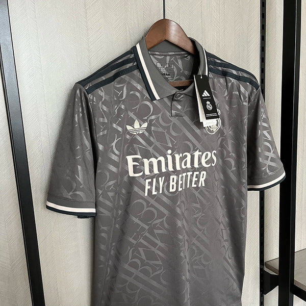 Camisola Real Madrid Alternativo Cinza 24/25 - Versão Adepto