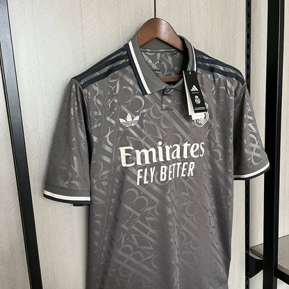 Camisola Real Madrid Alternativo Cinza 24/25 - Versão Adepto