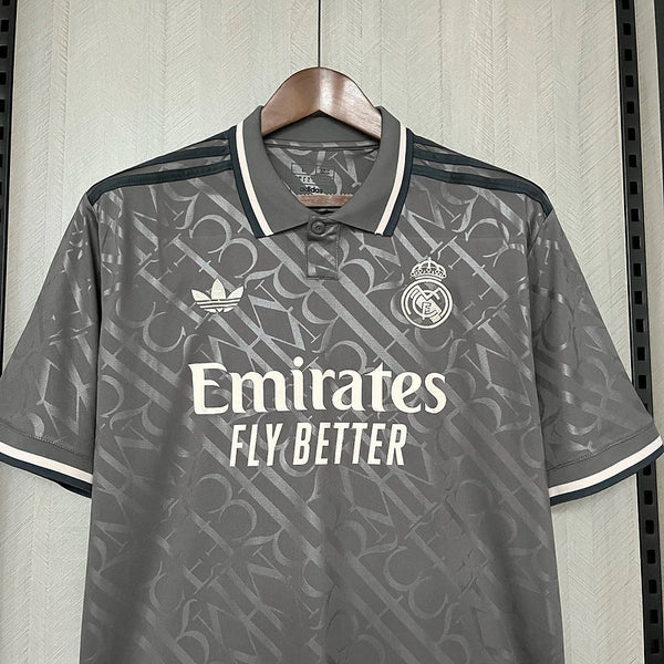 Camisola Real Madrid Alternativo Cinza 24/25 - Versão Adepto