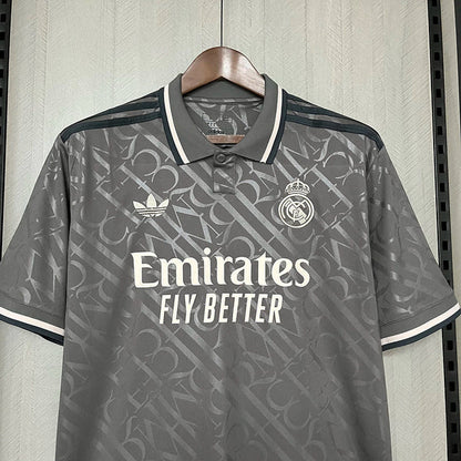 Camisola Real Madrid Alternativo Cinza 24/25 - Versão Adepto