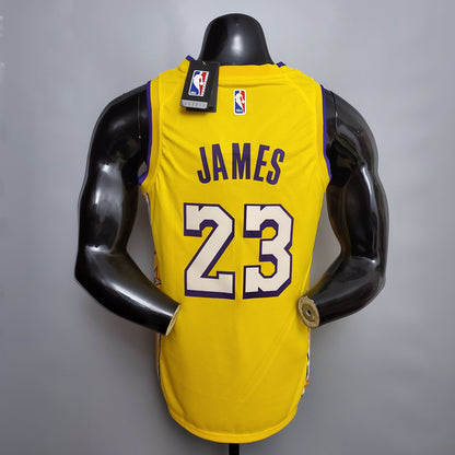 NBA Lakers #23 James V-neck City Yellow Jersey - 23/24