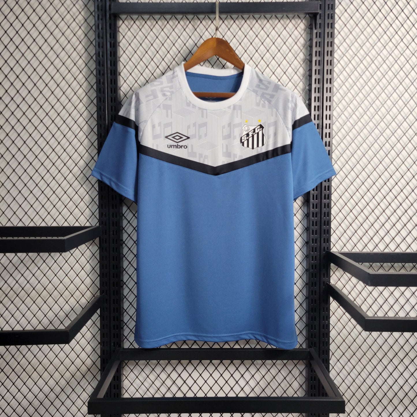 Camisola Santos Treino 23/24 - Umbro Adepto Masculina - Branca e Azul