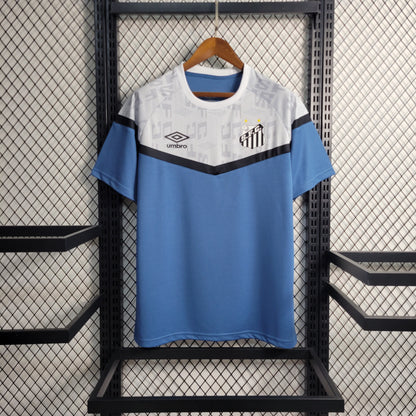 Camisola Santos Treino 23/24 - Umbro Adepto Masculina - Branca e Azul