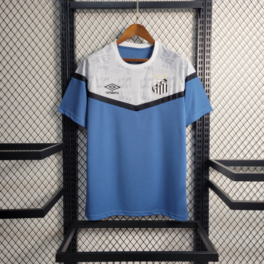 Camisola Santos Treino 23/24 - Umbro Adepto Masculina - Branca e Azul