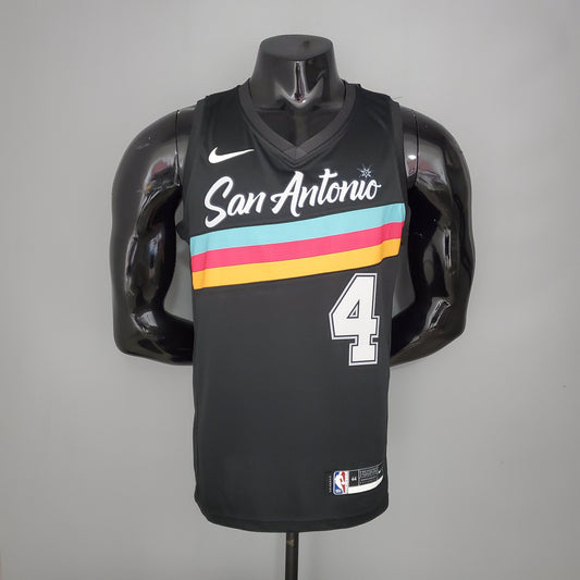 NBA San Antonio Spurs Jersey #4 White - City Edition Black