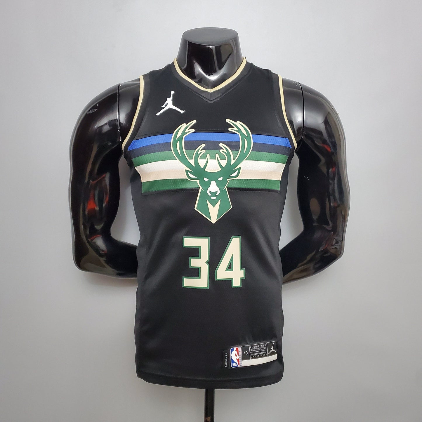 Camisola NBA Milwalkee Bucks #34 Antetokounmpo - Theme Black