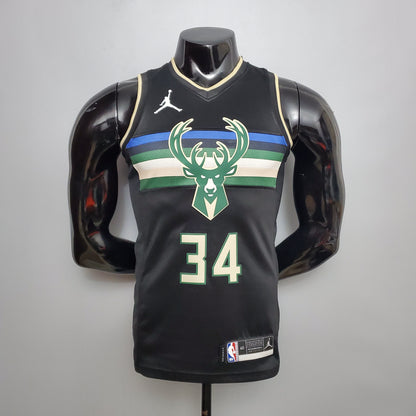 Camisola NBA Milwalkee Bucks #34 Antetokounmpo - Theme Black