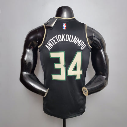 Camisola NBA Milwalkee Bucks #34 Antetokounmpo - Theme Black